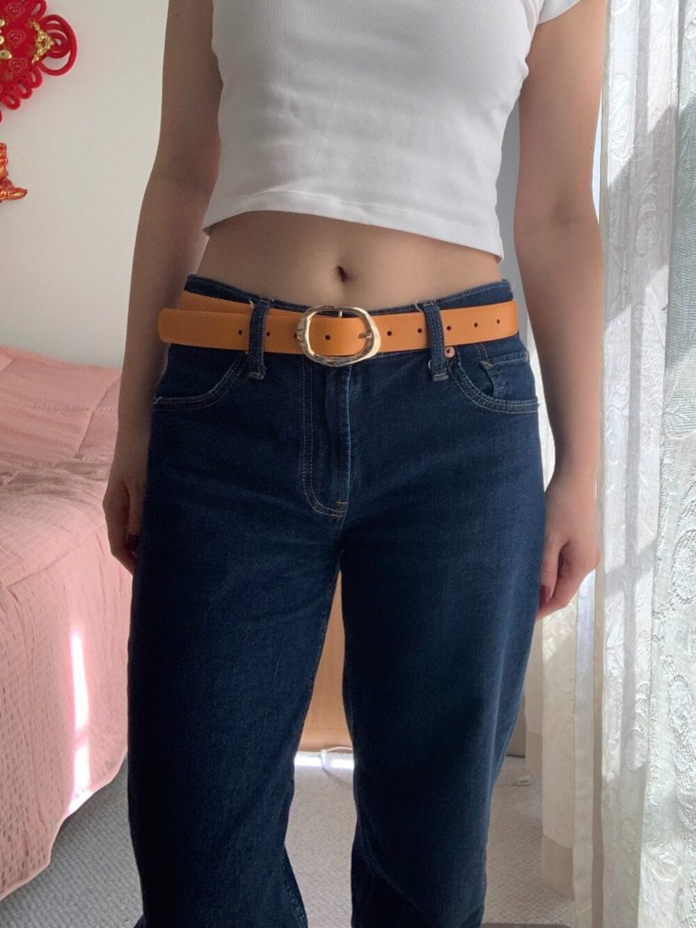Orange Statement Leather Belt